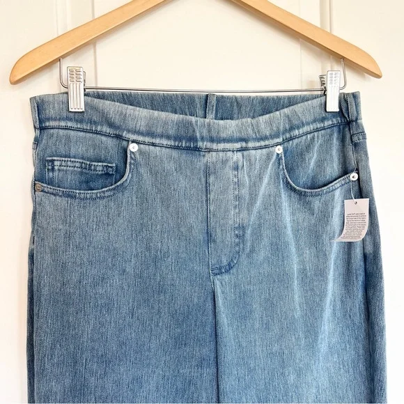 Lands’ End Women's Starfish High Rise Knit Denim Straight Jeans Elastic waist S - Picture 3 of 7